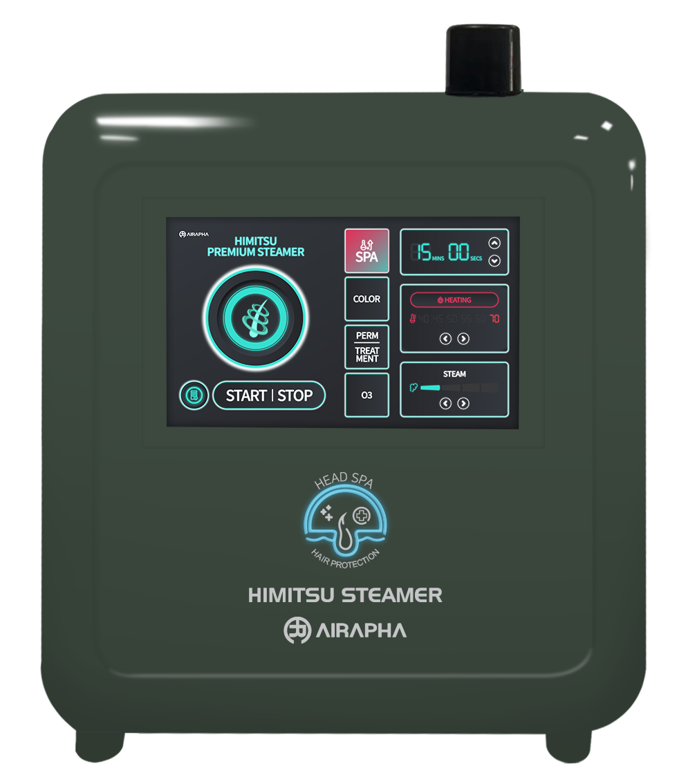 AIRAPHA Himitsu Steamer Premium Mini – steamer professionnel compact pour le soin des cheveux et du cuir chevelu
