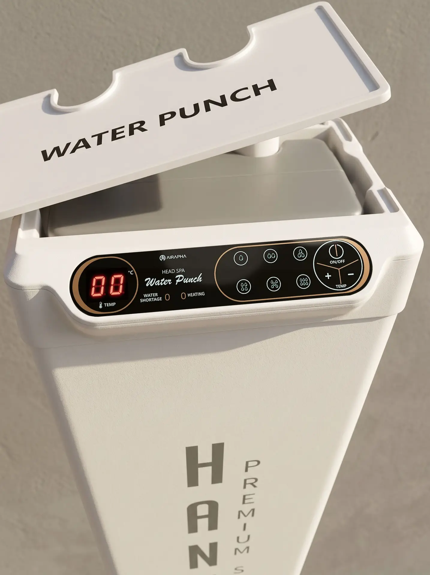 Hane Water Punch control panel with 6 water pressure levels